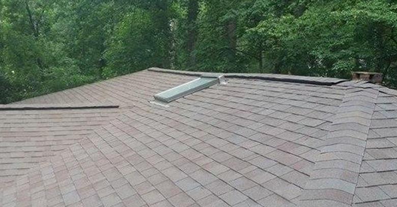 Home roof with skylight